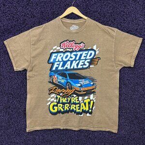 Frosted Flakes Slogan Kelloggs Race Car Promo T-Shirt XL